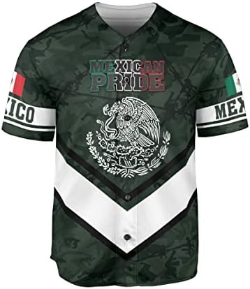 АОВЛ Персонализирана мексико бејзбол дрес, мексикански бејзбол дрес за мажи жени, мексикано знаме Jerseyерси, мексико бејзбол дрес