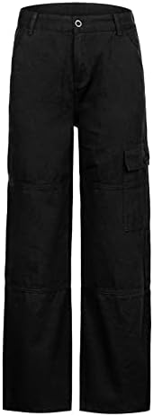 Истерински панталони во миашуи жени жени лабави карго панталони ретро мулти џеб ниски половини обични панталони за жени лабави