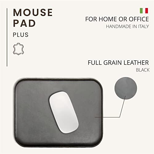 Марузе италијанска Кожна Подлога за Глувци За Домашна Или Канцелариска Работна Површина, Рачно изработена Во Италија, Црна