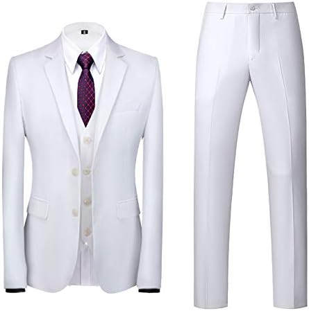 Костуми за мажи 3 парчиња тенок фит цврста јакна елек и панталони поставува мода шал јака костум свадбена забава матурска деловна