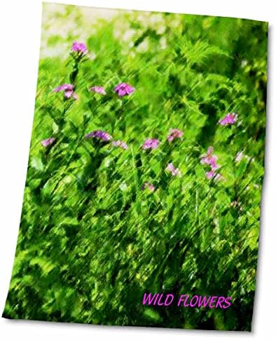 3DROSE Флорен Апстракт цветни цвеќиња - Виолетова впечатоци од диви цвеќиња - крпи