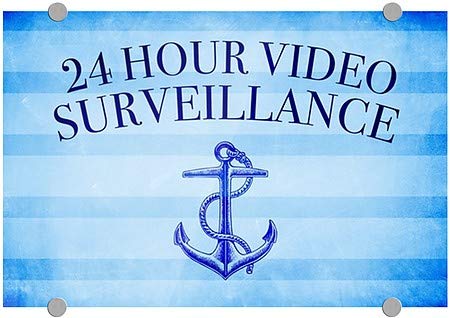 CGSignLab | „24 -часовен видео надзор -Наутични ленти“ Премиум акрилен знак | 18 x12