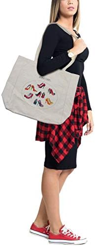 Торба за шопинг со високи потпетици Амбесон, 7 пар женски акварел високи потпетици жени чевли со букви, еколошки торбички за еднократна