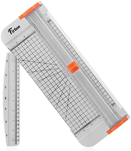 Firebon White A4 пакет за сечење хартија со сечила за замена од 5 парчиња, тример за хартија од 12 инчи со страничен владетел за сноп -книги,