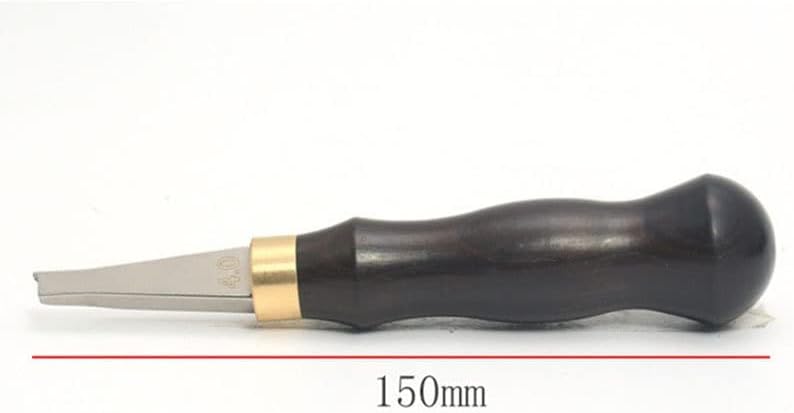 1PC 2.0-5.0mm Професионален кожен занаетчиски алатки за кожен раб плиток алатка за трескање со рачка од дрво -