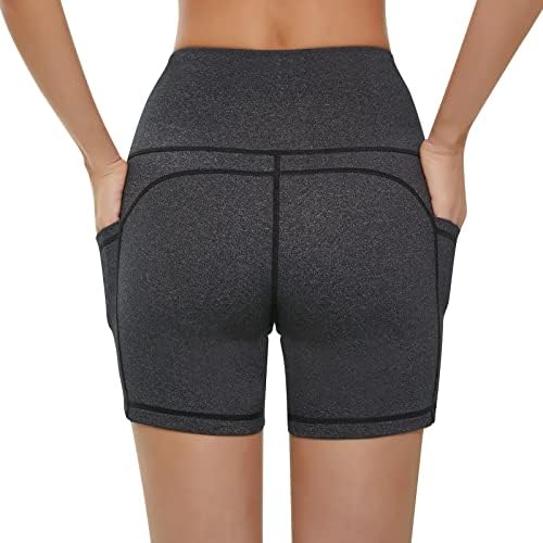 KKB Women'sенски 8 5 високи половини со активни шорцеви за носење, хеланки за јога, панталони за контрола на стомакот, странични
