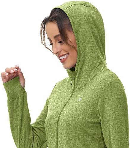 Tbmpoy жени upf 50+ јакни за заштита од сонце, лесни кошули со долги ракави, пешачење на отворено целосни патенти врвови