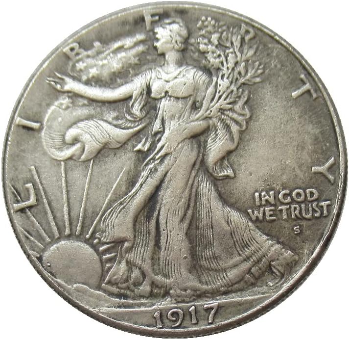 Сад Половина Долар Одење Слобода 1917 Аверс Логото Сребрена Репродукција Комеморативна Монета