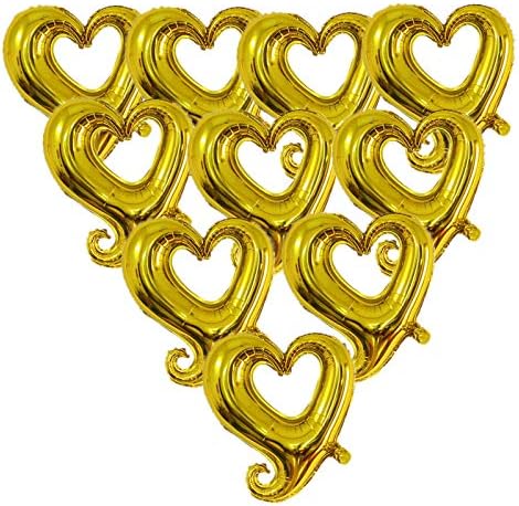 Soochat Златни Срцеви Балони, Љубов Срце Милар Фолија Балон За Денот На Вљубените Свадба Партија Украси 10 Парчиња