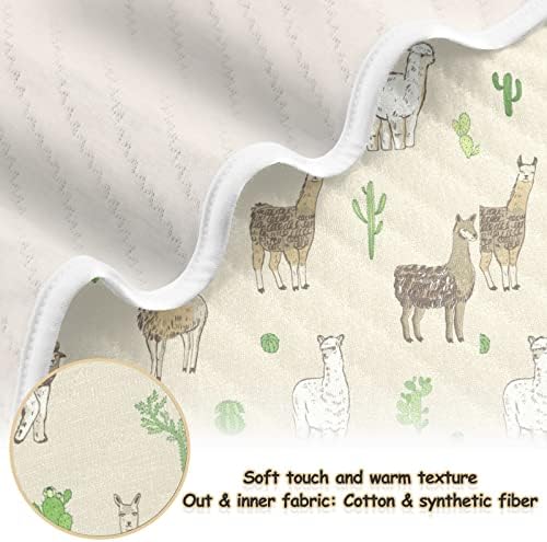 Swaddle Clabte Llama Llama Animal Cacti Cotton Conte за новороденчиња, примање ќебе, лесен меко висино ќебе за креветчето, шетач, расадници,