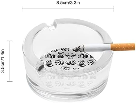 Цртани панди стакло од пепелници за цигари и цигари, држач за табела за табела за декорација на маса