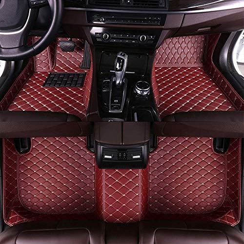 Maite Custom Cart Cloth Mat For for Kia Process 2019 Full Surrouded Front Row Car Floor Lithers All Time Wine Red