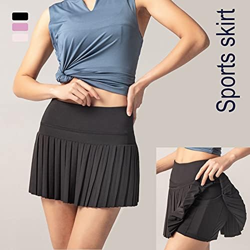 Плетирани тениски здолништа за жени лесни атлетски голф -голф за трчање во затворено вежбање со шорцеви за џебови со топки