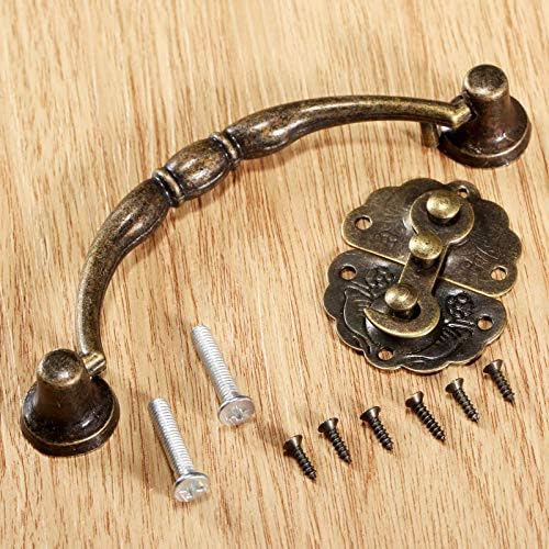 Seewoods WS823 1 Поставете античка бронза 11.23.5cm Повлечете го копчето за рачка и 4434мм заклучување на кутијата HASP кука за шкафски кабинет