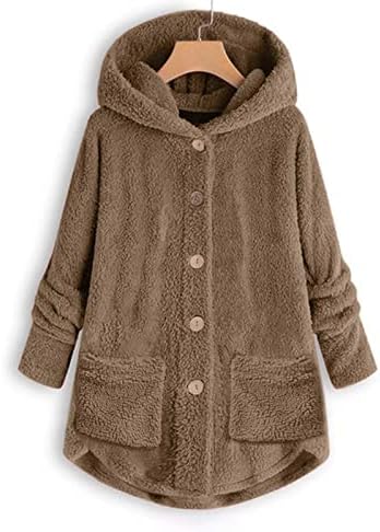 Џемпери за жени плус со големина плишани зимски патеки дуксери јакна со долг ракав симпатично копче за кардиган палто со џебови
