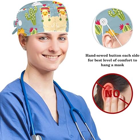 yoyoamoy прилагодливо работно капаче со копче памук џембек еж, животински хирург капа за жени