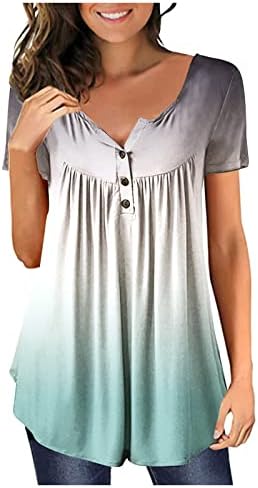 2023 летна модна маица за жени цветни врвови на туника да се носат со хеланки краток ракав против вратот со скриени кошули за стомакот