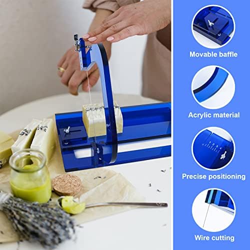 Multionee Multifunction Acrylic Soap Loaf Cutter Mold, Slecer Cyree, Beveler Planer Wire Slicer за правење сапун со сирење од сирење, свеќички