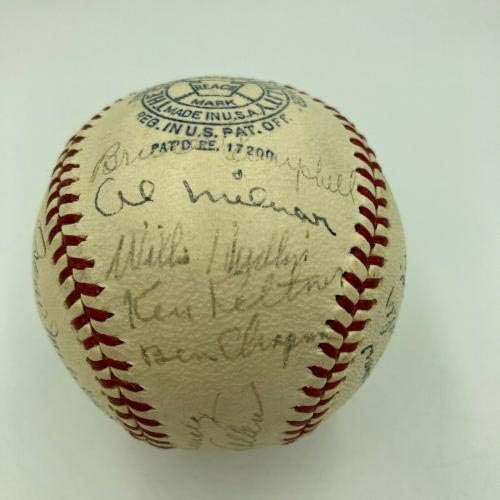 Тимот на Индијанците во Кливленд во 1939 година го потпиша американскиот лига Бејзбол ЈСА Коа Боб Фелер - автограмирани бејзбол