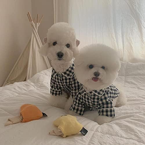 Облека за миленичиња кучиња мека тенка обична карирана облека за кучиња симпатична кучиња кошула за мали кучиња Теди чихуахуа облека