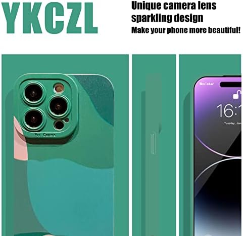 YKCZL Компатибилен со Iphone 14 Pro Случај 6.1 Инчен, Симпатична Насликана Уметност Целосна Леќа На Фотоапаратот Заштитна Тенка