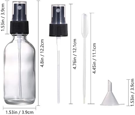 Шишиња со чиста стаклена спреј од 60мл, мали празни парфеми со ситна магла за полнење на еднократно шише за спреј за патување за есенцијални