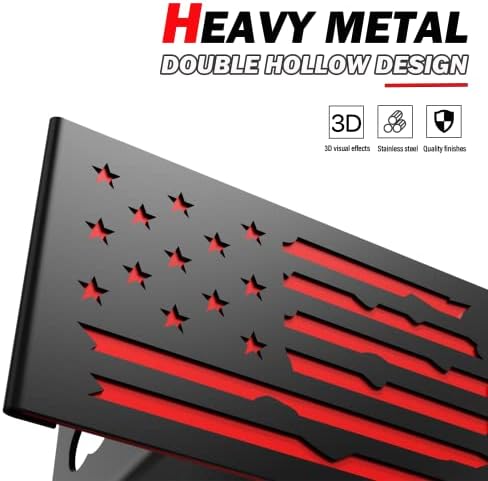 Tooleasy Tooteasy American Flage Metal Trailer Hitch Cover За 2 инчни приемници, Hitch Hitch покрива 2 инчи за додатоци за камиони