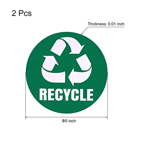 Етикети За Налепница За Рециклирање МЕКАНИКСИТИ 5 Инчен Голем Винил За Рециклирање За Нерѓосувачки Челик/Пластична Корпа За Отпадоци, Зелено