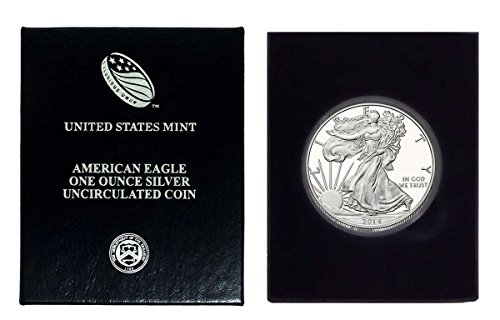 2014-Американски Сребрен Орел Во Пластична Воздушна Титула И Кутија За Подароци со нашиот Сертификат За Автентичност Долар Американска