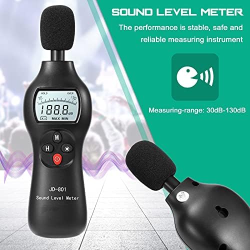 UXZDX CUJUX DIGITAL NUSECTOR DETECTOR MINI лесна точност со висока точност на уредот за мониторинг на звукот на звукот мерач на ниво на звук
