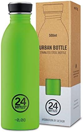 24bottles Урбано шише 1 литар/500 мл/250 мл, шише со капа херметички еко-пријателски шишиња со вода без вода, изработени од не'рѓосувачки
