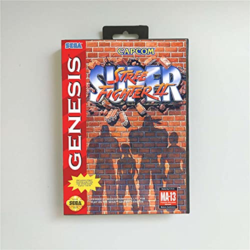 Aditi Super Street Game Fighter II - наслов на САД со малопродажна кутија 16 битна картичка за игри за MEGA MEGADRIVE GENESION CONSTOLE за видео игри