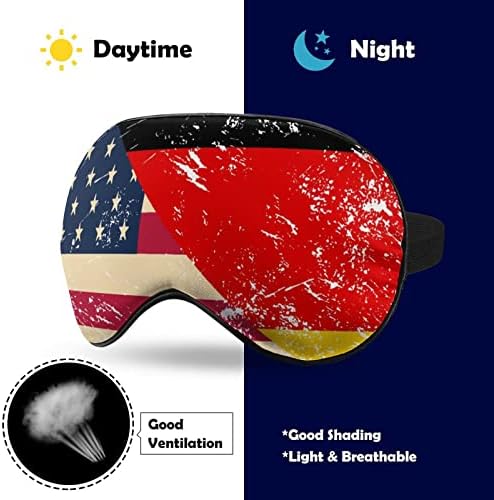 Американско И Германско Ретро Знаме Маска За Спиење Лесна Маска За Очи Маска За Очи Покријте Со Прилагодлив Ремен За Мажи Жени