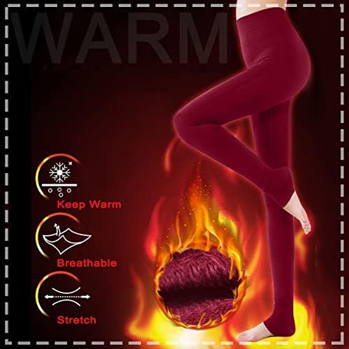 XXBR женски термички хеланки зимски топли нејасни хулахопки руно наредени густо непроирно истегнување високо половината јога пантало