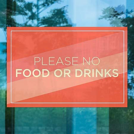 CGSignLab | Ве молиме, без храна или пијалоци -Модерна дијагонала Влечење на прозорецот | 30 x20