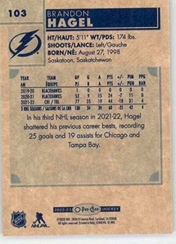 2022-23 O-PEE-CHEE Retro 103 Брендон Хагел Тампа Беј Молња НХЛ Трговска картичка за хокеј