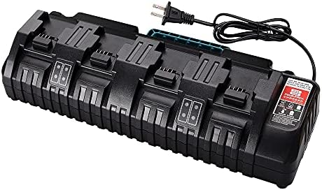 Полнач за батерии M18 4-порта, Waxpar M18 Rapid Battery Charger 48-59-1804 Компатибилен со Milwaukee 18V XC Lithium јонска батерија 48-11-1850