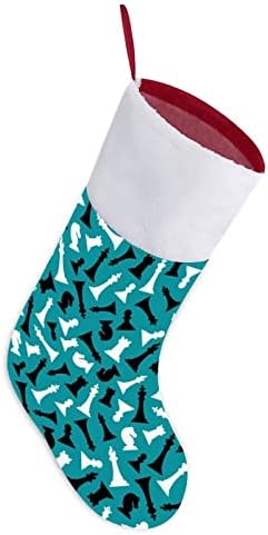Шаховски парчиња Божиќно висечки порибување симпатична санта чорап за украси за Божиќни украси украси подароци