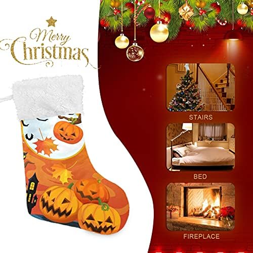 Алаза Божиќни чорапи за Ноќта на вештерките Класик Персонализирани големи декорации за порибување за семејни сезонски празници Декор 1 пакет, 17,7