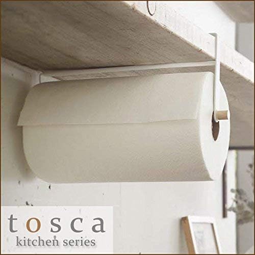 Јамазаки Дом Тоска под држач за крпи за хартија од полица - решетката за кабинети за кујна - челик + дрво