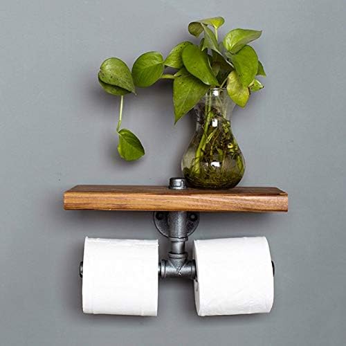 Држач за салфетка wxxgy Ретро индустриска двојна хартиена крпа железна цевка бања, бања, тоалетна хартија, ролна за решетки, решетка