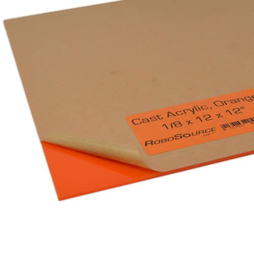 Портокалово акрилен пластичен лист, леано акрилик за ласерско сечење/гравирање, цврста живописна боја, 12 x 12 x 0,118 , леано акрилик,
