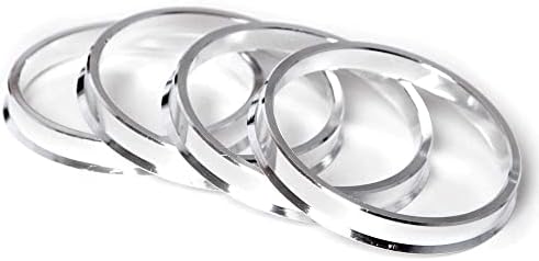 Централни прстени за центри за перформанси на кола - 67,1 до 64,1 сребрени алуминиумски хубрики - компатибилни со Хонда Цивил, договор, повеќето Акура со 64,1 мм центар за