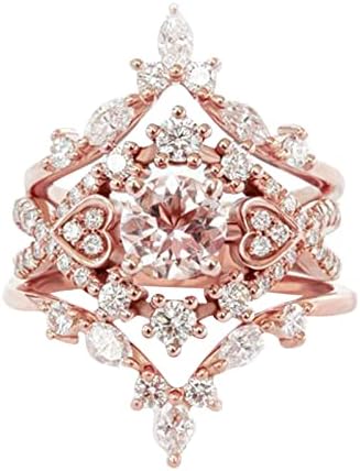 2023 Нов целосен накит Дијамант со три парчиња златен прстен додатоци за прстени на прстени жени