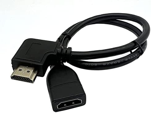 Halokny HDMI Продолжен Кабел, 90 Степен Агол Со Голема Брзина HDMI Машки До Женски Адаптер Позлатен HDMI Продолжен Кабел За Телевизори, Лаптопи-50CM