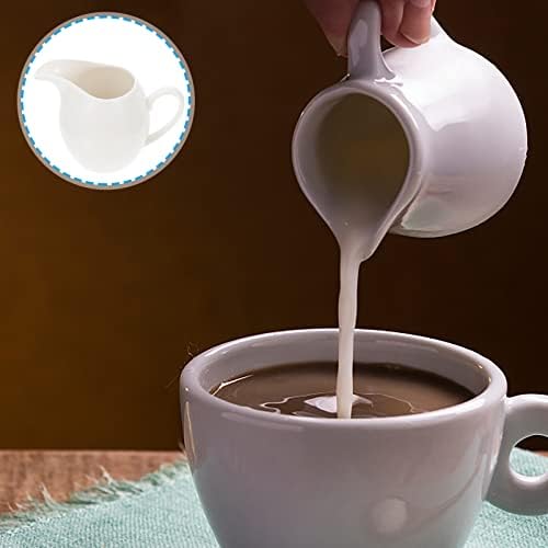 Upkoch кафе крема за кафе крема кафе кафе чаша чаша: крема за кафе со млеко со рачка што служи стомна млеко кремаер, керамички сос сос