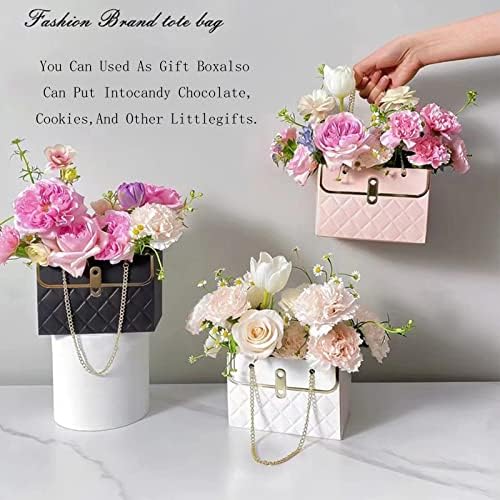 Кутија за подароци за цвеќиња од цвеќиња, цветни кутии со букет со кутија за подароци за рачка за Денот на мајката за матура на