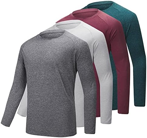 Balennz Долги ракави маички за мажи - влага се сушат суво вклопуваат кошули со долги ракави УВ -маици за заштита од сонце за трчање