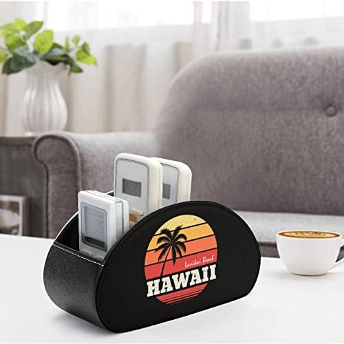Хаваи плажа палма за далечински управувач за далечински управувач кутија Пу кожа далечински кади декоративно биро за складирање Организатор