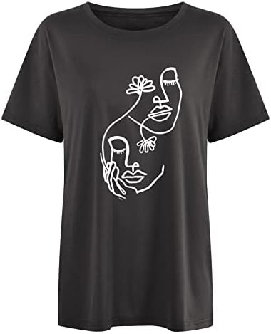 Смешна графичка маичка за в Valentубените за жени со преголема кошула со краток ракав Y2K улична облека симпатична маичка Баги обична гроздобер